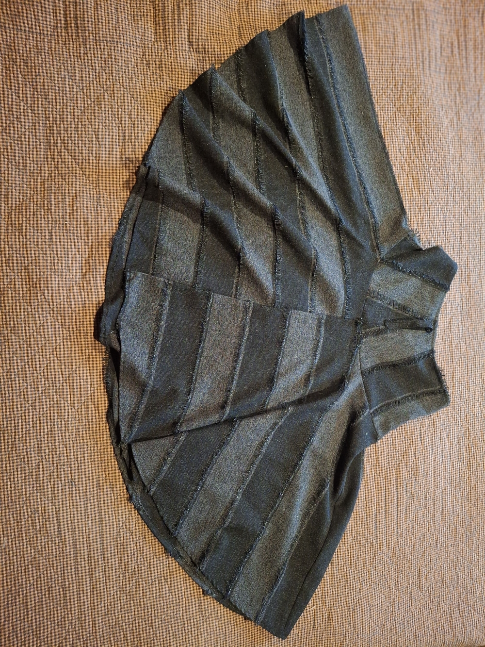 Black Textured A-Line Mini Skirt
